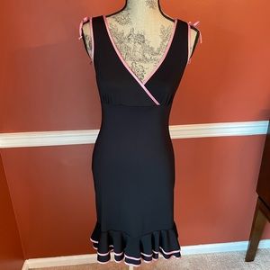 City Triangles black with pink cocktail dress. Size M